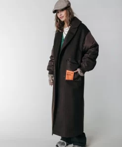 Women Colourful Rebel Ada Wool Long Coat | Cocoa