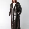 Women Colourful Rebel Azalea Snakeskin Trenchcoat | Cocoa