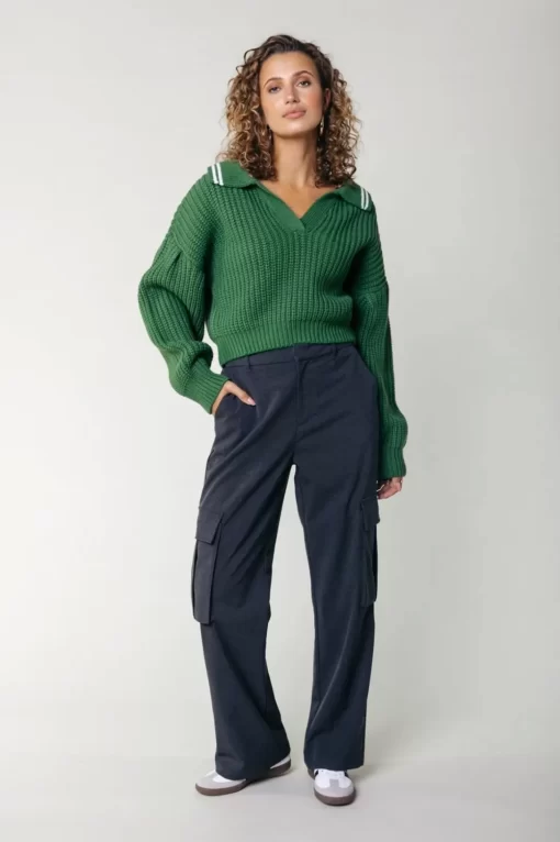 Women Colourful Rebel Bobby Collar Knit | Deep Green