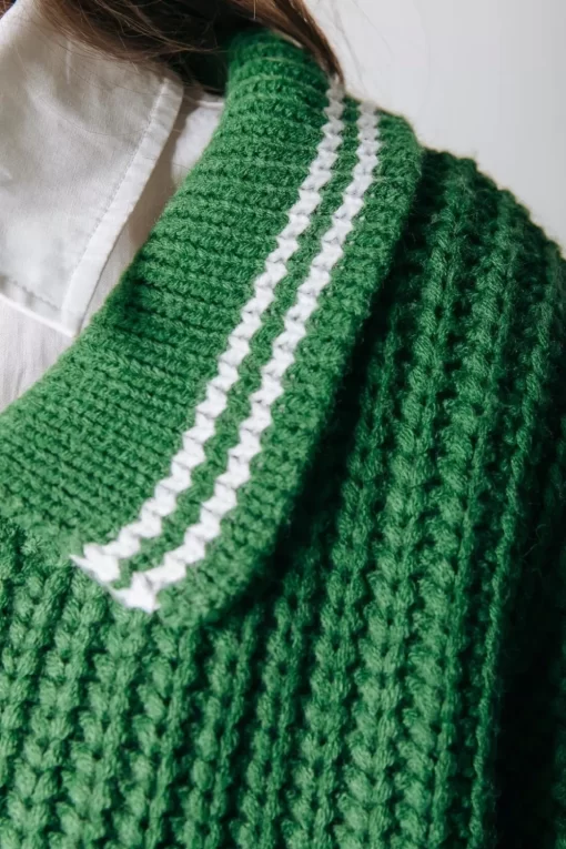 Women Colourful Rebel Bobby Collar Knit | Deep Green