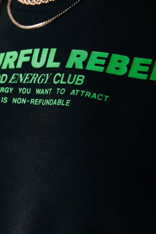 Women Colourful Rebel Logo Sweat | Black