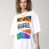 Women Colourful Rebel Oversized Tee | Off White
