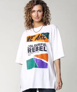 Women Colourful Rebel Oversized Tee | Off White