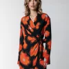 Women Colourful Rebel Dorin Wrap Dress | Mandarin Orange