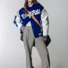 Women Colourful Rebel Edna Baseball Bomber Jacket | Bright Blue