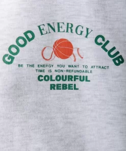 Women Colourful Rebel Good Energy Collar Sweat | Light Gray Melange