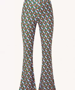 Women Colourful Rebel Graphic Peached Flare Pants | Multicolor