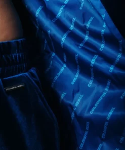 Women Colourful Rebel Hape Velvet Slouchy Blazer | Vibrant Blue