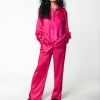 Women Colourful Rebel Jiby Satin Pants | Fuchsia