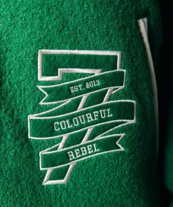 Women Colourful Rebel Joan Baseball Bomber Jacket | Deep Green