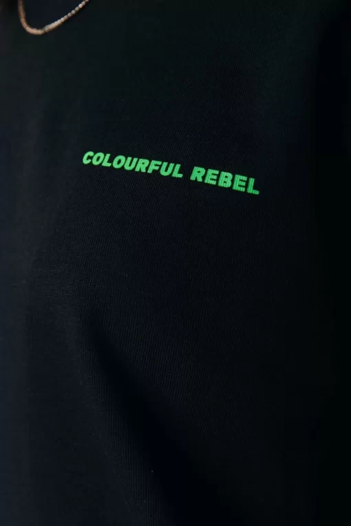 Women Colourful Rebel Love Peace Longsleeve | Black