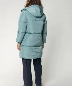 Women Colourful Rebel North Long Puffer | Vintage Green