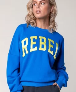 Women Colourful Rebel Rebel Patch Sweat | Vibrant Blue