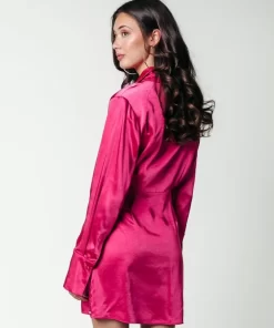 Women Colourful Rebel Runa Satin Mini Dress | Fuchsia