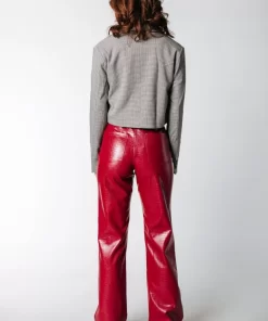 Women Colourful Rebel Russy Croco Pants | Red