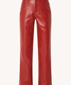 Women Colourful Rebel Russy Croco Pants | Red