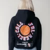 Women Colourful Rebel State Champ Croppd Hoodie | Black