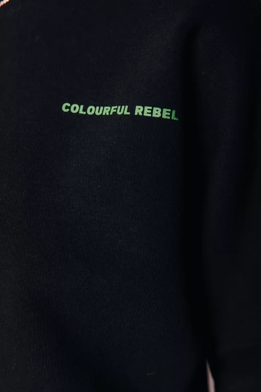 Women Colourful Rebel Striped Waves Sweat | Black