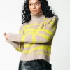 Women Colourful Rebel Tani Zebra Jacquard Knit | Neon Lime