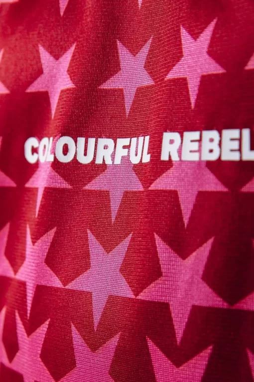Women Colourful Rebel Tayla Star Football Tee | Red