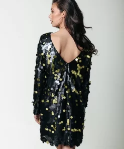 Women Colourful Rebel Tina Sequins Straight Dress | Lime