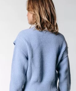 Women Colourful Rebel Toby Sleeve Detail Knit | Soft Blue