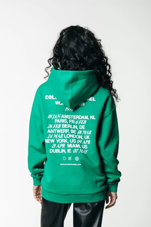 Women Colourful Rebel Travel Hoodie | Grass Green