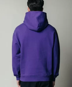 Men Colourful Rebel Uni Logo Hoodie | Dark Purple