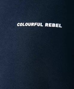 Men Colourful Rebel Uni Logo Relaxed Hoodie | Navy