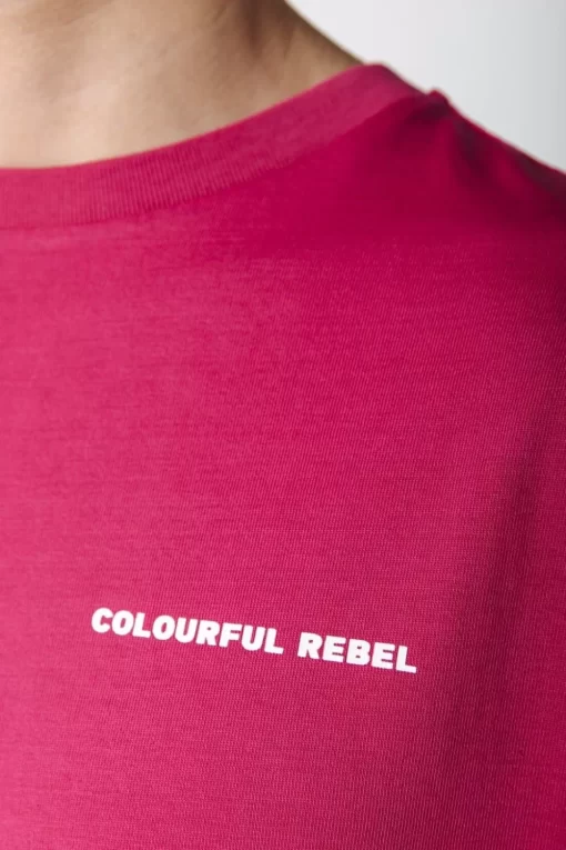 Men Colourful Rebel Uni Logo Tee | Burgundy