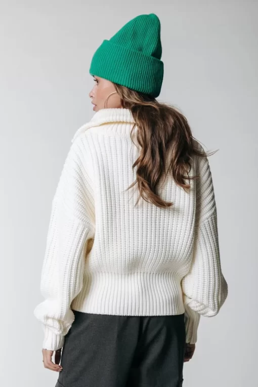 Women Colourful Rebel Yfke Knitwear Zip Pullover | Off White