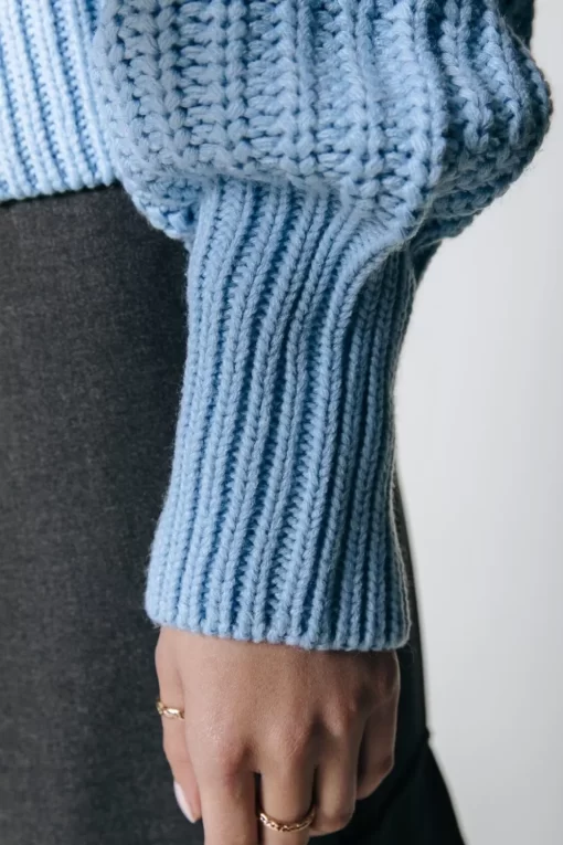 Women Colourful Rebel Yfke Knitwear Zip Pullover | Soft Blue