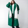 Women Colourful Rebel Zania Double Breasted Wool Long Coat | Deep Green
